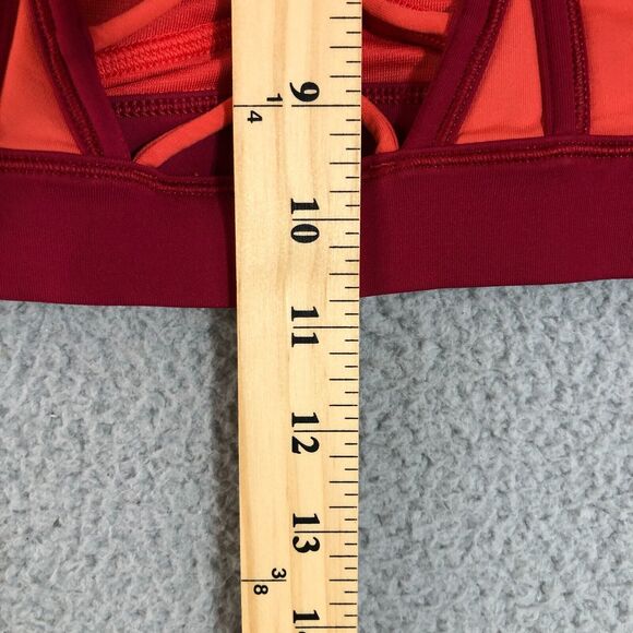 Lululemon Sports Bra Womens 6 Small Red Orange Net Back Sportswear Logo Athletic - Picture 5 of 6